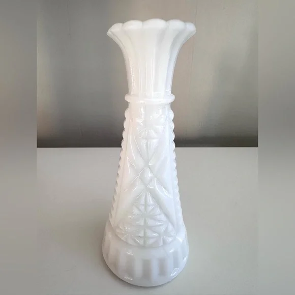 Classic White Milk Glass Decorative Vase - Picture 7 of 10